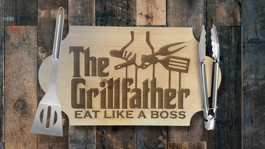 Grillfather Eat Like A Boss Laser Engraved Wood Sign For Godfather Fans